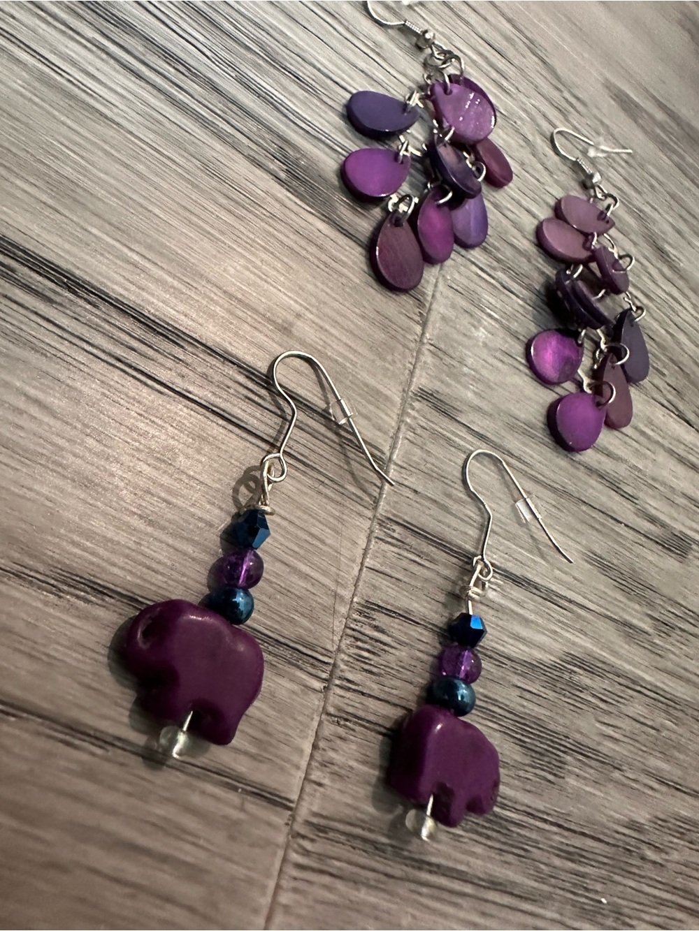 Purple Dangle Earrings -  two Styles - Picture 2 of 8